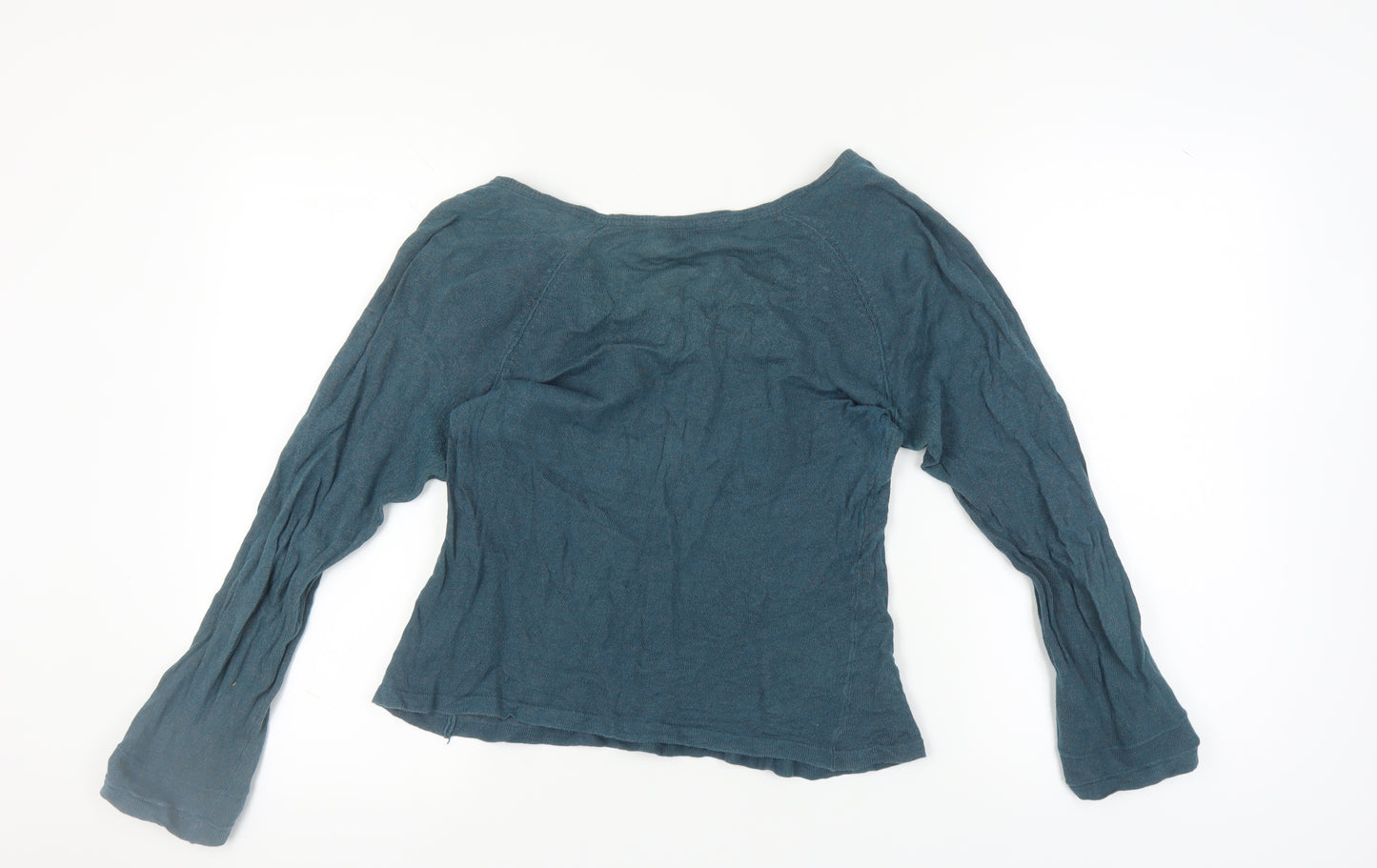 Fat Face Women's Green V-Neck Long Sleeve Top Size 14