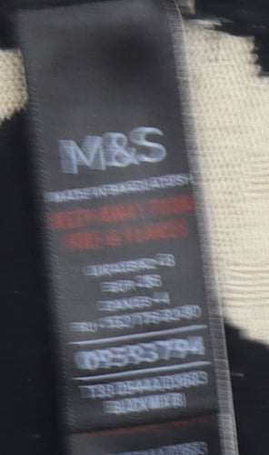 Marks and Spencer Women's Size 10 Black Floral 3/4 Sleeve Jumper Blouse Top