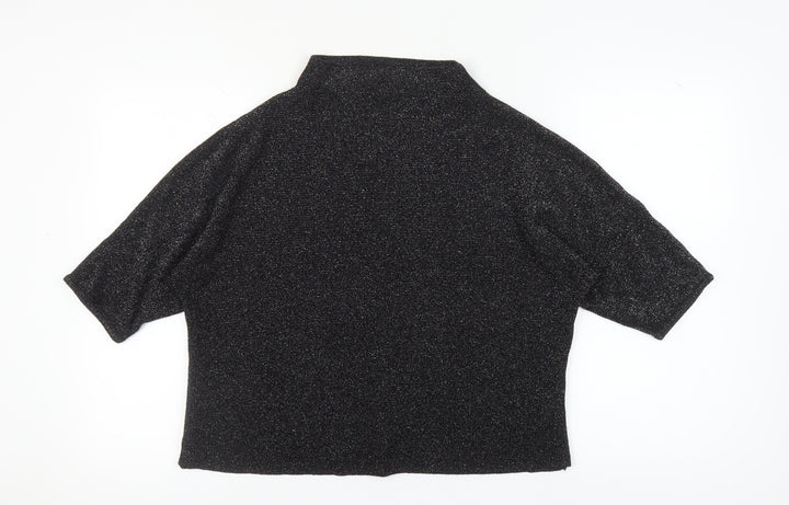 Next Women's Black Blouse Size 20 Viscose Metallic