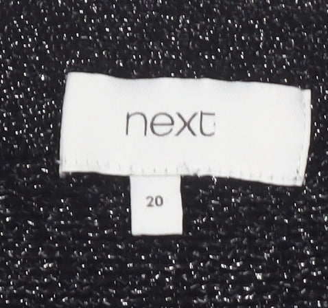 Next Women's Black Blouse Size 20 Viscose Metallic