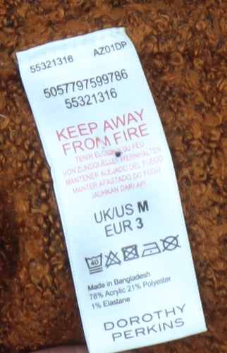 Dorothy Perkins Women's Brown Roll Neck Jumper, Size M