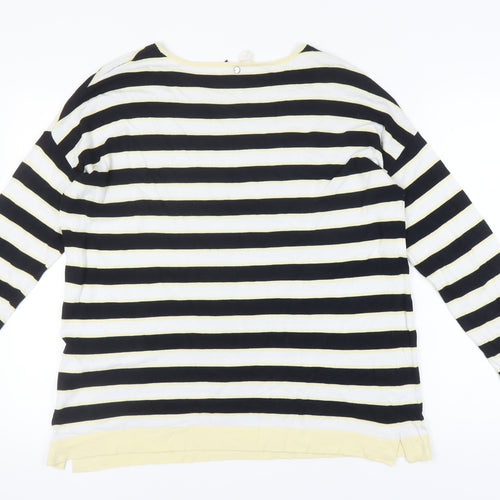 Gerry Weber Women's Black Striped Pullover Jumper Size 16