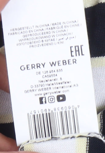 Gerry Weber Women's Black Striped Pullover Jumper Size 16