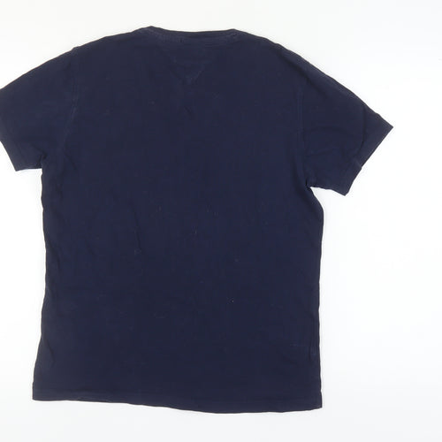 Hilfiger Denim Men's Blue V-Neck Short Sleeve T-Shirt M