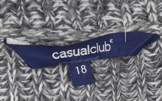 Casual Club Women's Grey Collared Cardigan Size 18