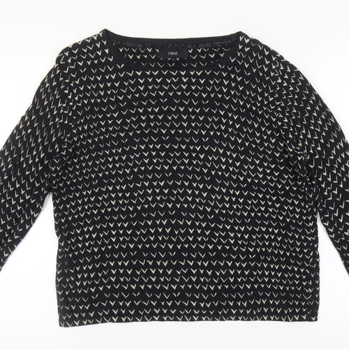 Next Women's Black Geometric Pullover Jumper Size 14
