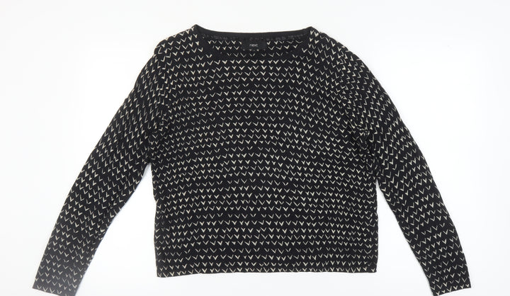 Next Women's Black Geometric Pullover Jumper Size 14