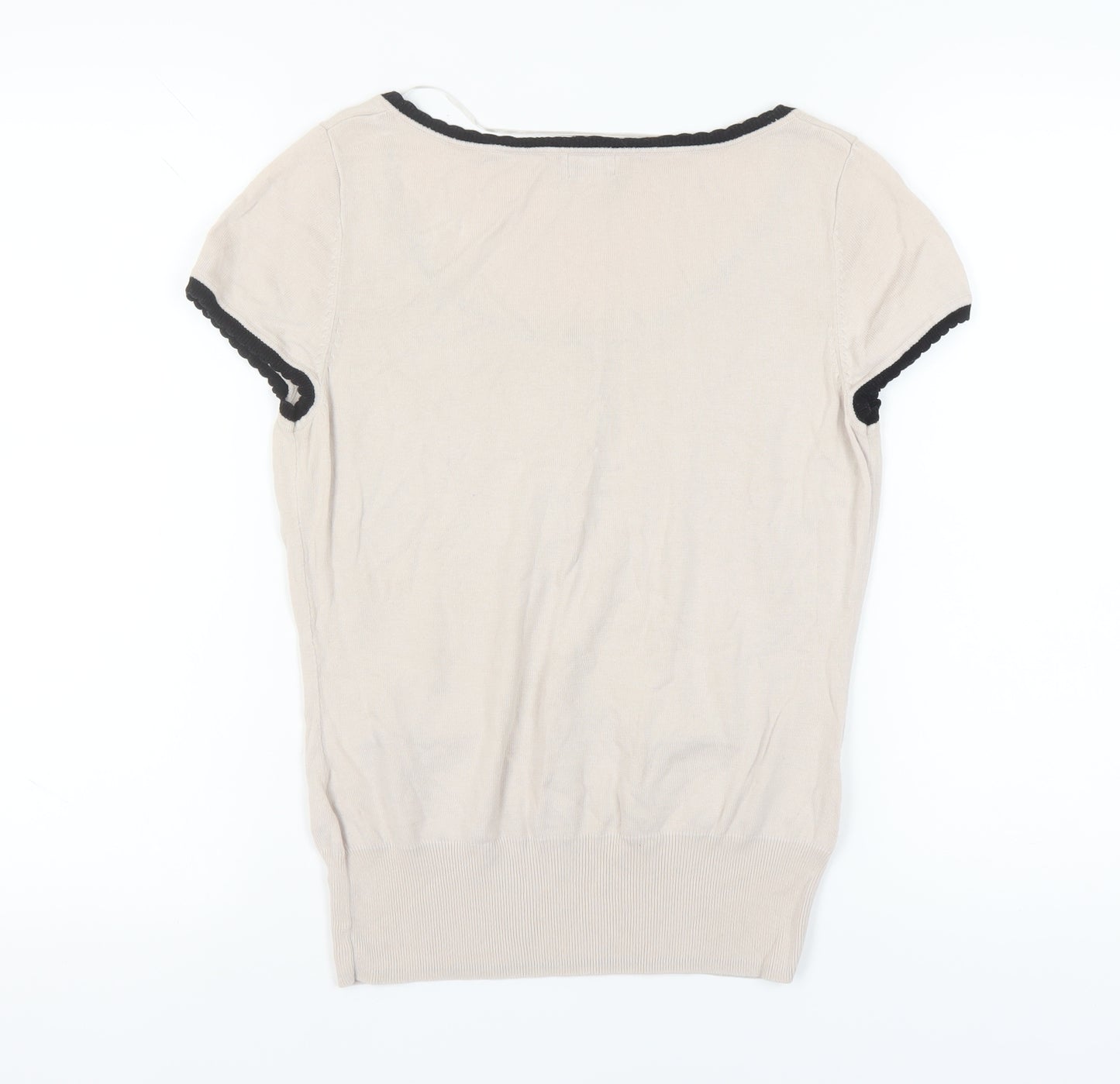 H&M Women's Beige Scoop Neck Basic Top Size 12