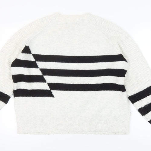 Marks and Spencer Women's Jumper, L, Black Striped Knit
