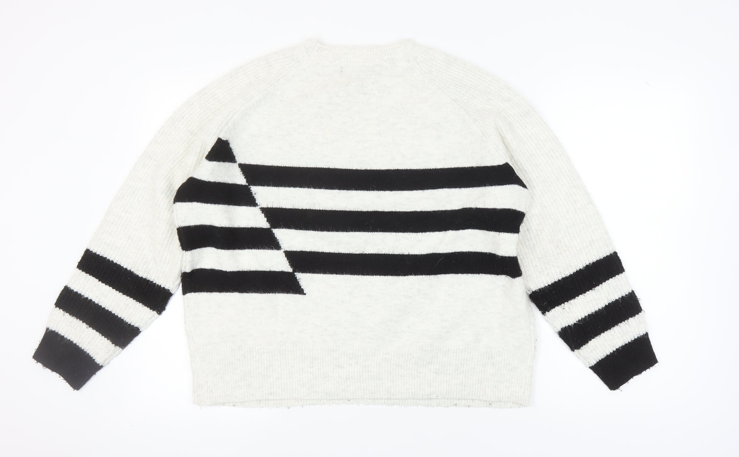 Marks and Spencer Women's Jumper, L, Black Striped Knit