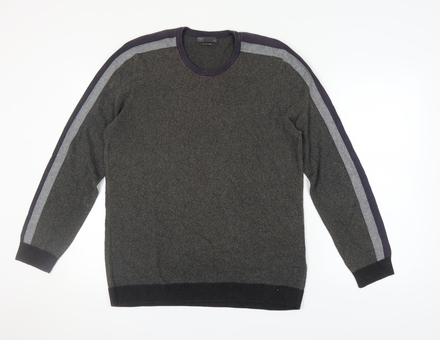 Marks and Spencer Men's Green Pullover Jumper, Size L