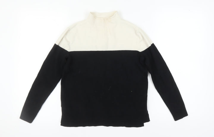 Marks and Spencer Women's Black Mock Neck Pullover Jumper Size 10