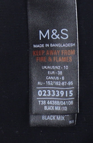 Marks and Spencer Women's Black Mock Neck Pullover Jumper Size 10