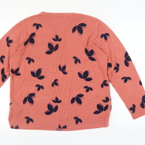 Marks and Spencer Women's Pink Floral Jumper Size 18