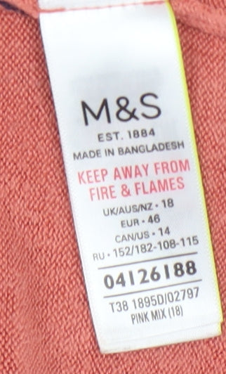 Marks and Spencer Women's Pink Floral Jumper Size 18