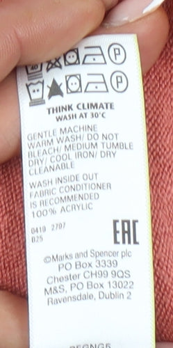 Marks and Spencer Women's Pink Floral Jumper Size 18