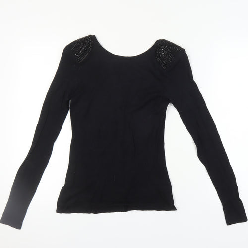 Ted Baker Women's Black Cardigan XS Beaded Slim Fit