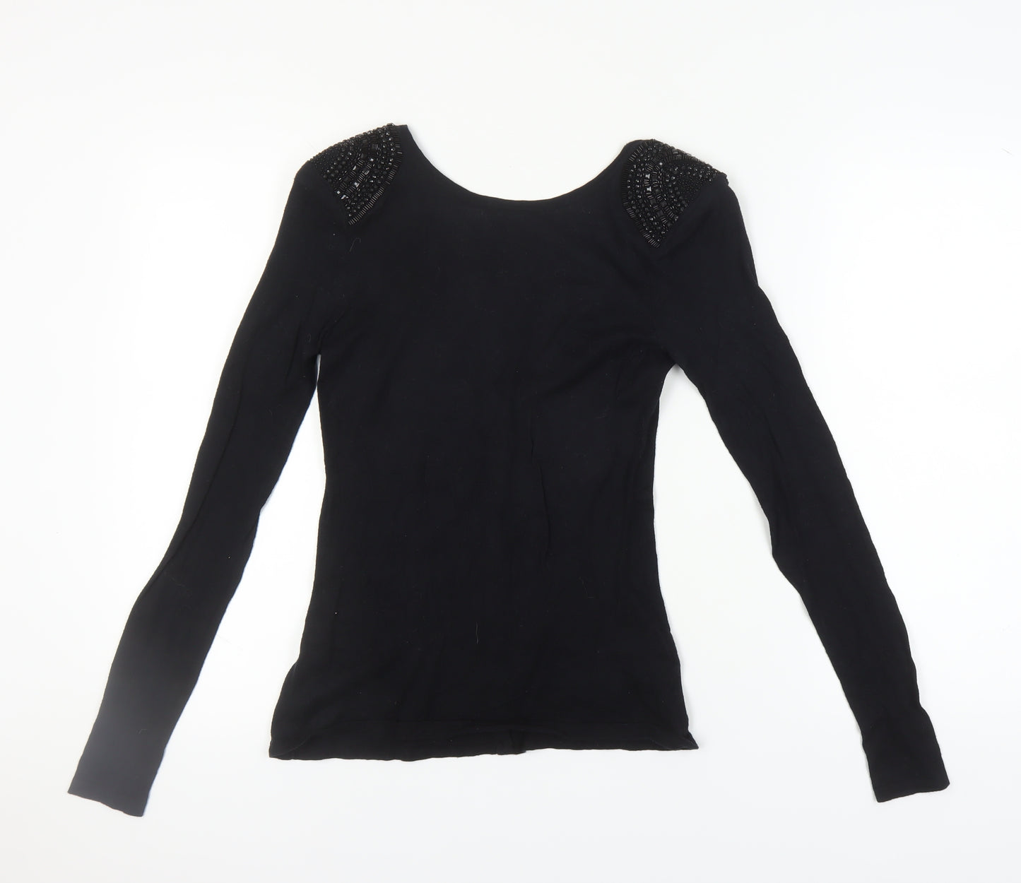 Ted Baker Women's Black Cardigan XS Beaded Slim Fit