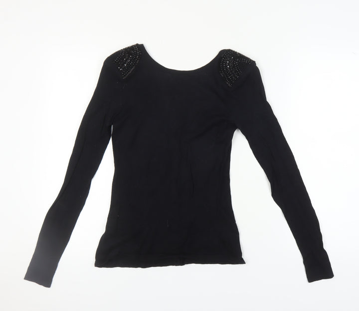 Ted Baker Women's Black Cardigan XS Beaded Slim Fit