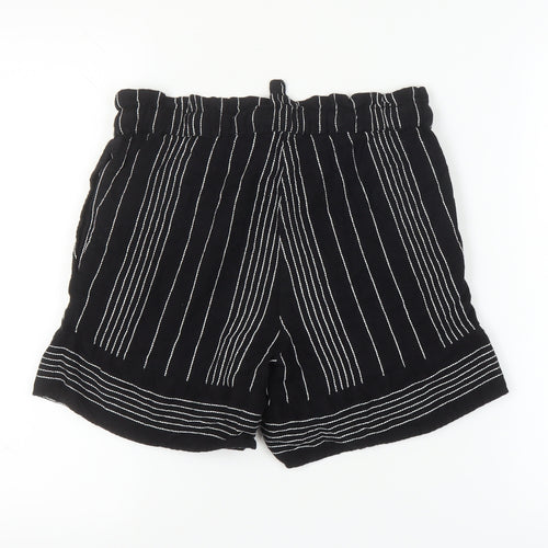 Jigsaw Women's Black Striped Paperbag Shorts S