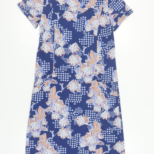White Stuff Women's Blue Floral T-Shirt Dress UK 8