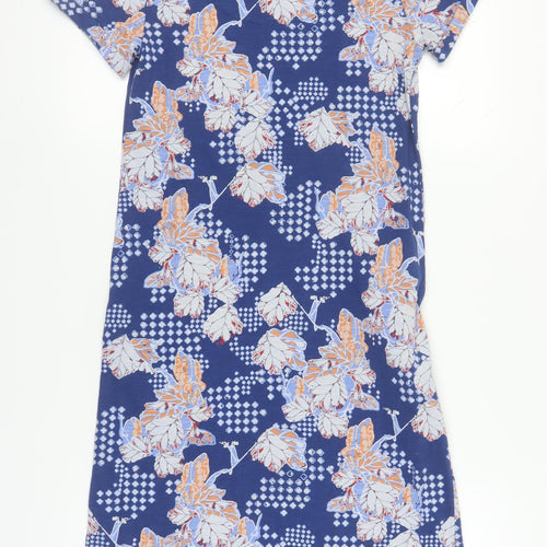 White Stuff Women's Blue Floral T-Shirt Dress UK 8