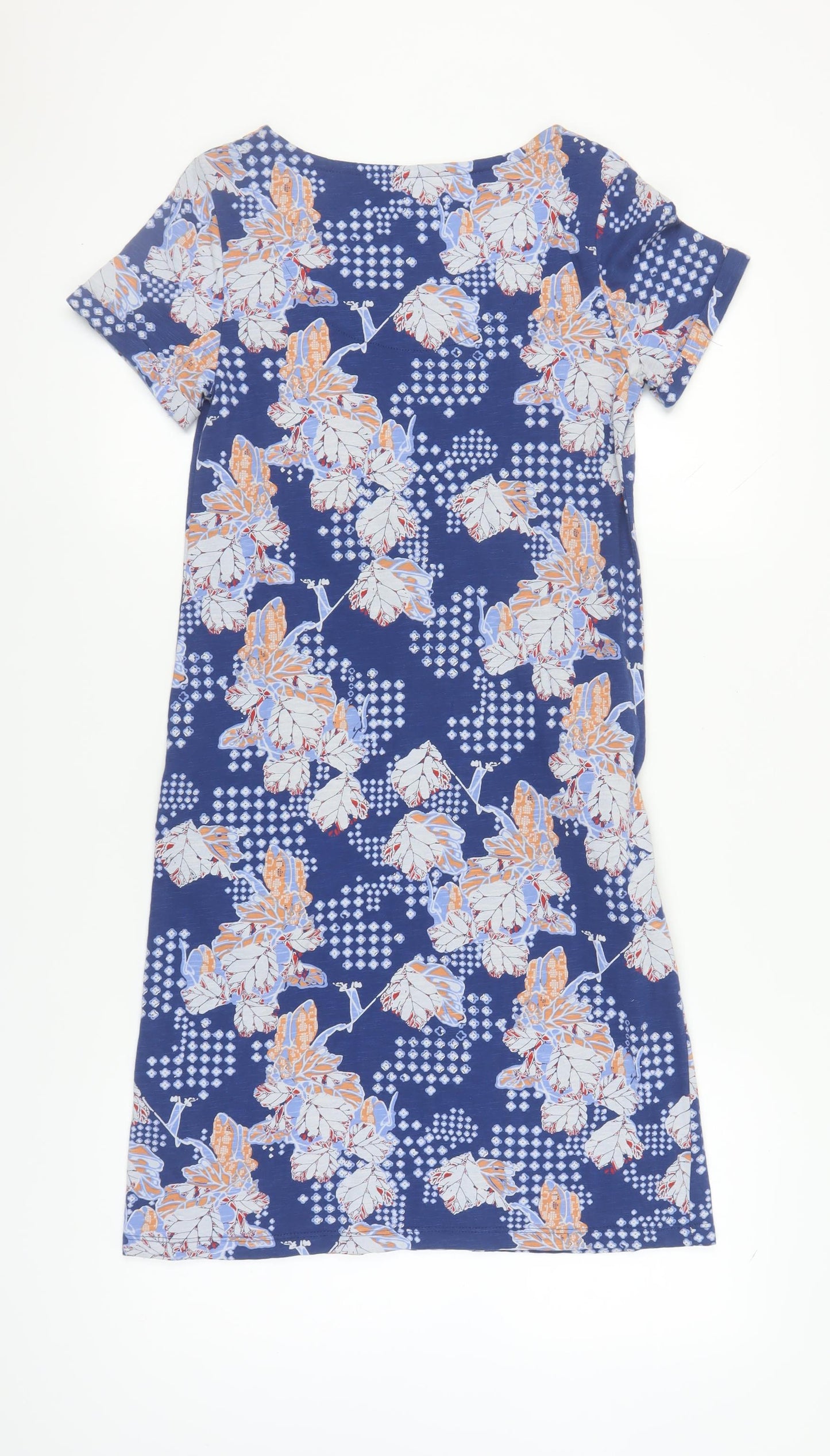 White Stuff Women's Blue Floral T-Shirt Dress UK 8