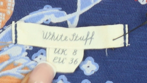 White Stuff Women's Blue Floral T-Shirt Dress UK 8