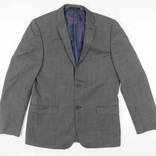 Ted Baker Men's Grey Wool Blazer, 38R, Formal Jacket