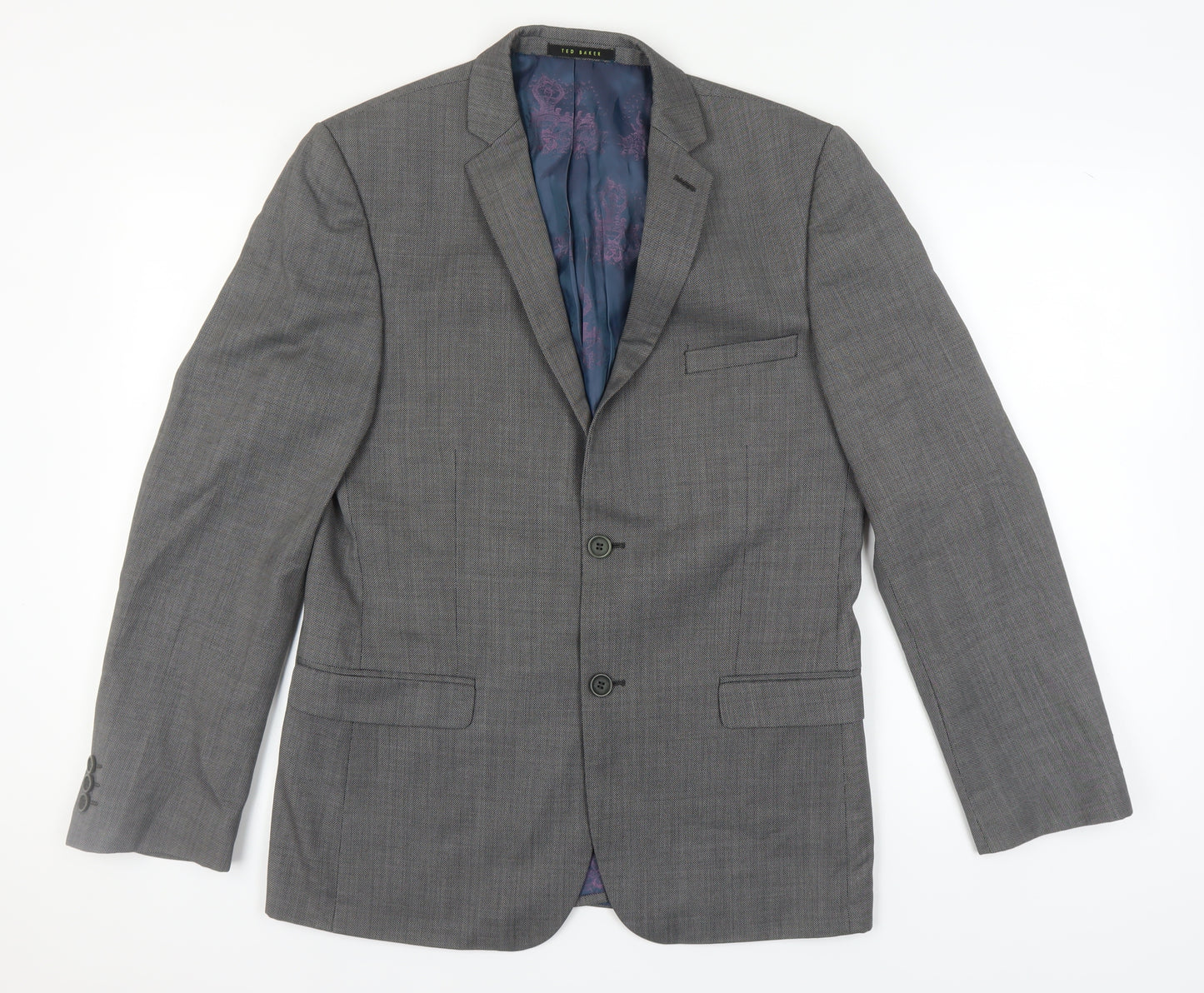 Ted Baker Men's Grey Wool Blazer, 38R, Formal Jacket