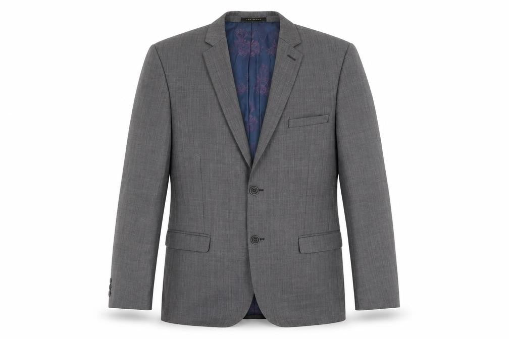 Front view of Ted Baker Men's Grey Wool Blazer, 38R, Formal Jacket