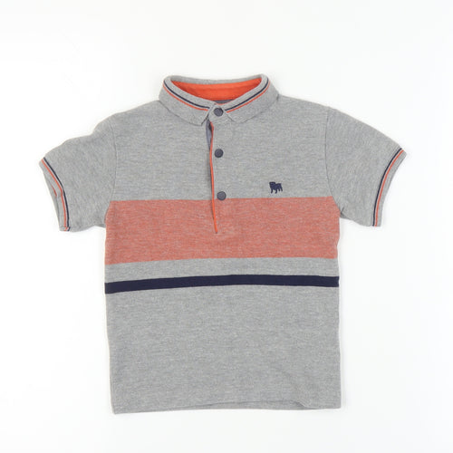 Jasper Conran Boys Grey Polo Shirt, Colourblock, 4-5 Years