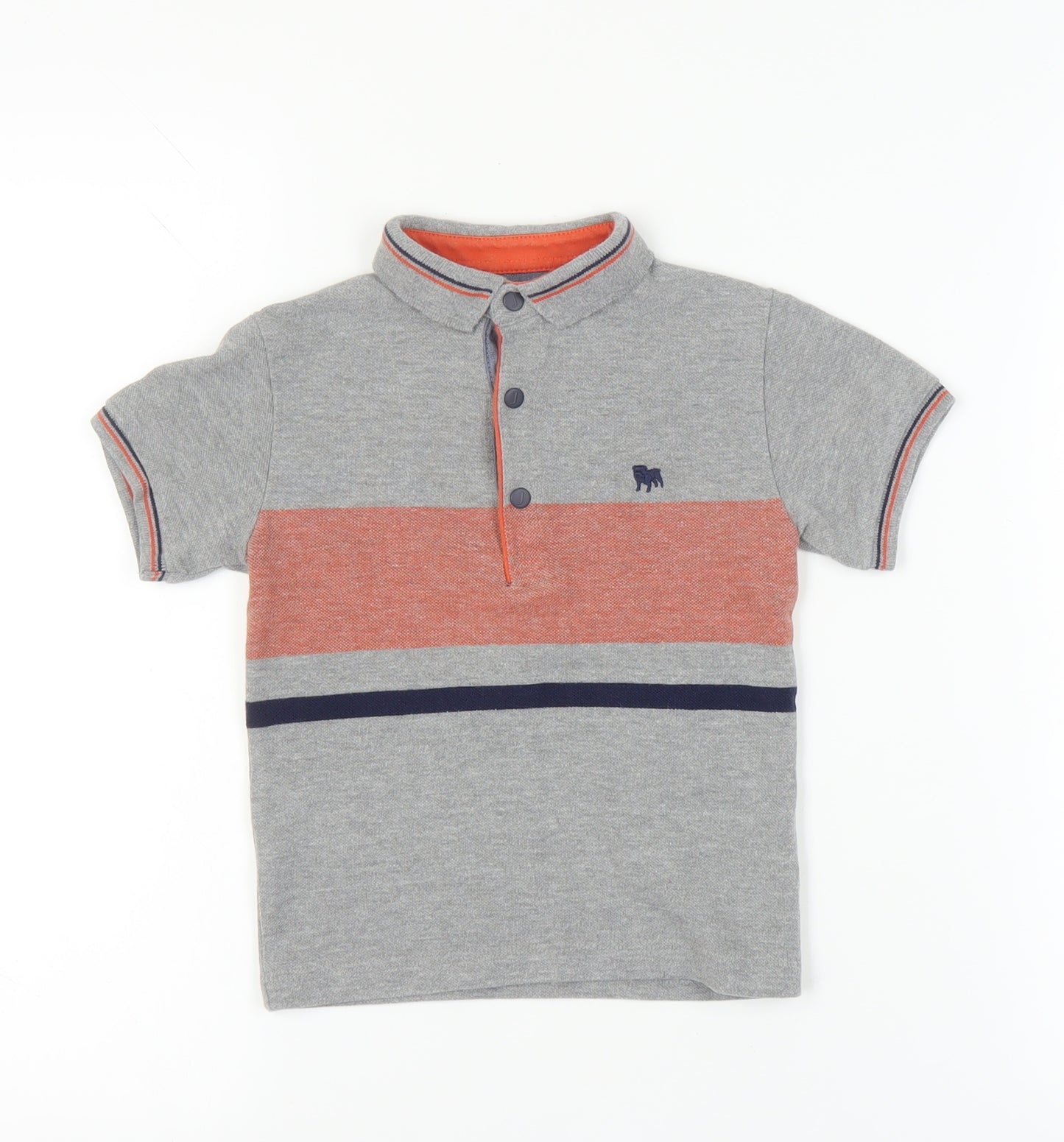 Jasper Conran Boys Grey Polo Shirt, Colourblock, 4-5 Years