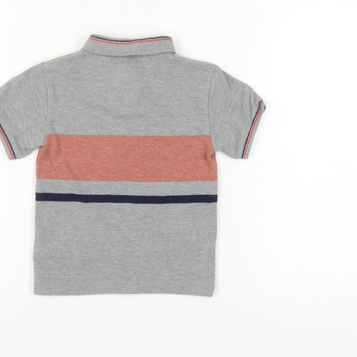 Jasper Conran Boys Grey Polo Shirt, Colourblock, 4-5 Years