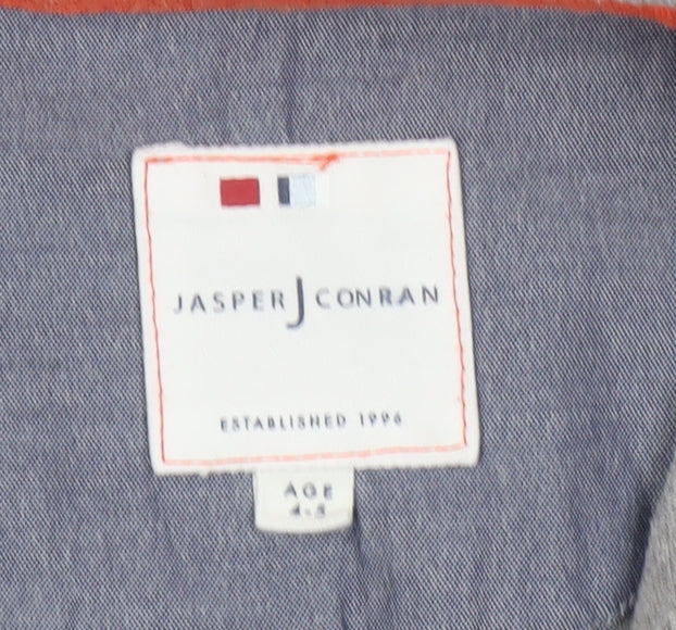 Jasper Conran Boys Grey Polo Shirt, Colourblock, 4-5 Years