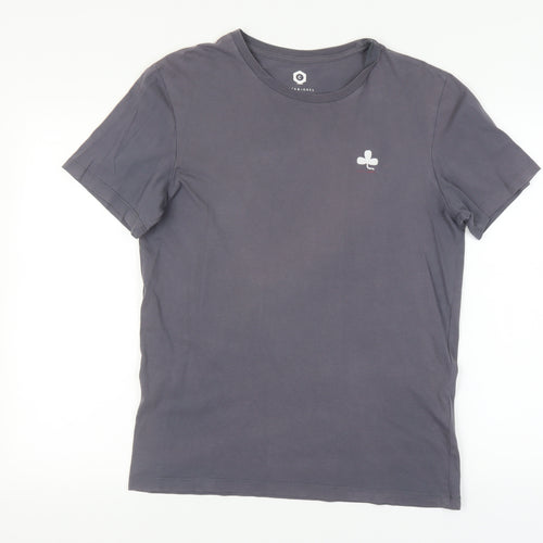 Jack & Jones Men's Grey T-Shirt, L, Short Sleeve