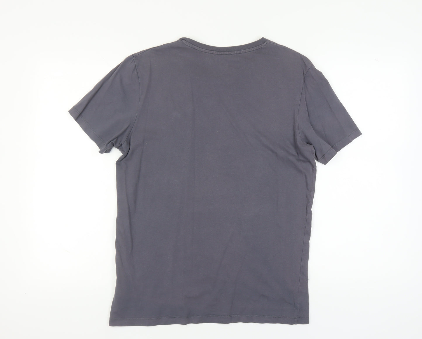 Jack & Jones Men's Grey T-Shirt, L, Short Sleeve