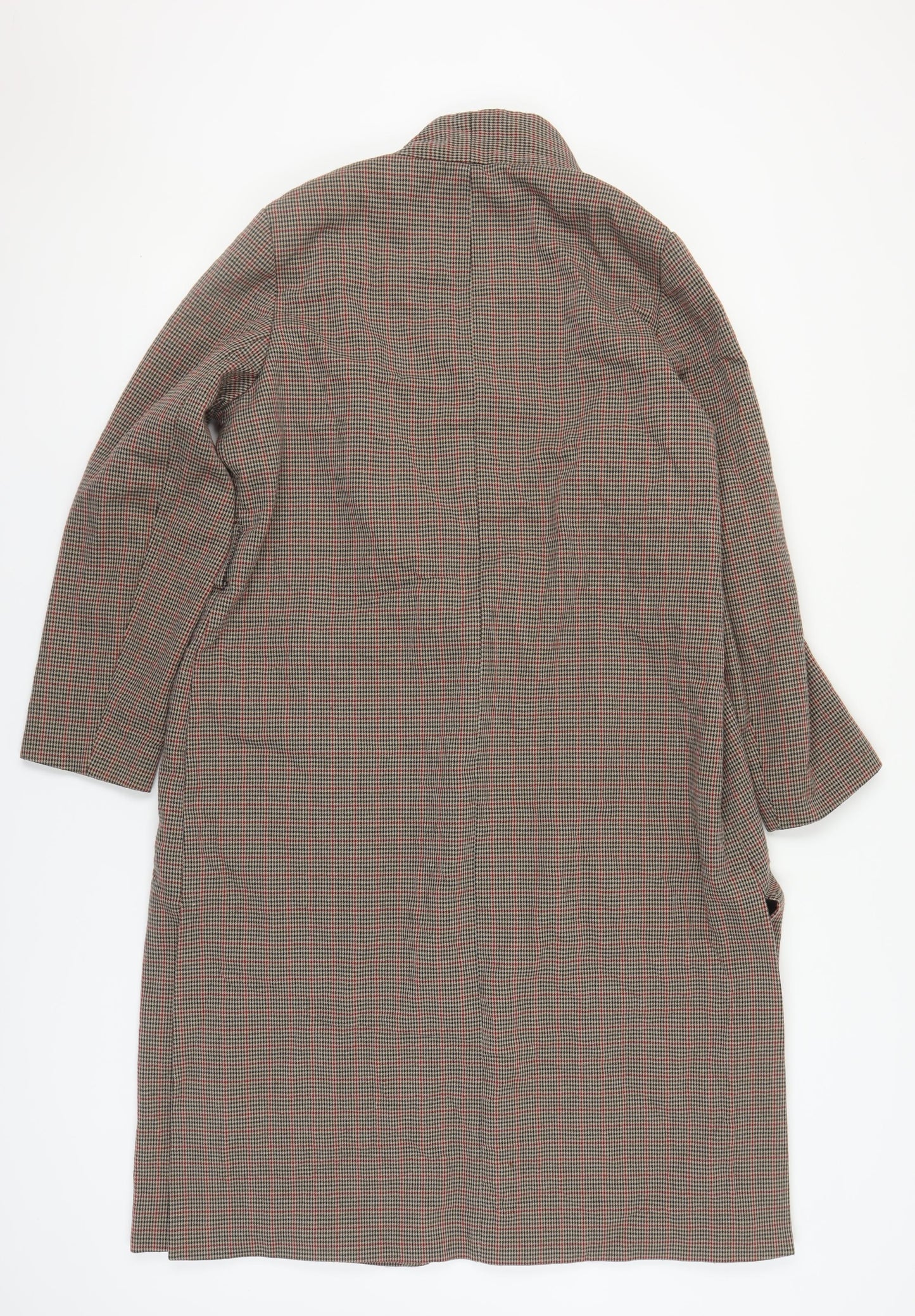Marks and Spencer Women's Brown Long Check Coat Size 14