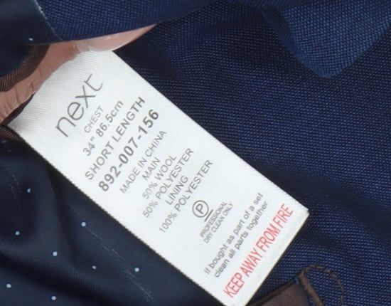 Next Men's Slim Fit Blue Suit Jacket, 34 Short