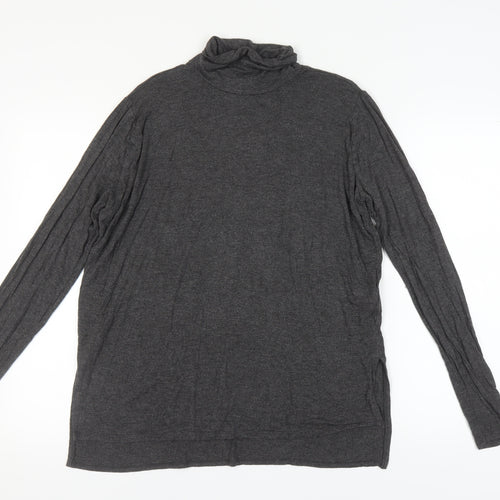 Abercrombie & Fitch Women's Grey Roll Neck Top M