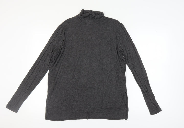 Abercrombie & Fitch Women's Grey Roll Neck Top M