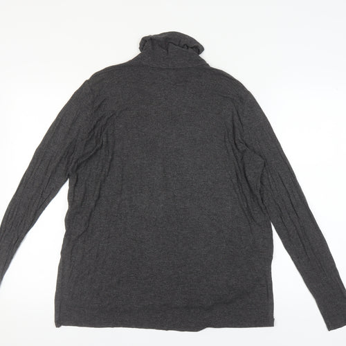 Abercrombie & Fitch Women's Grey Roll Neck Top M