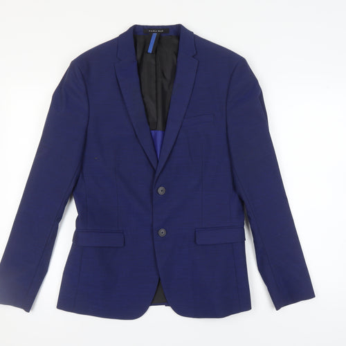 Zara Man Men's Blue Slim Fit Blazer, Size 40