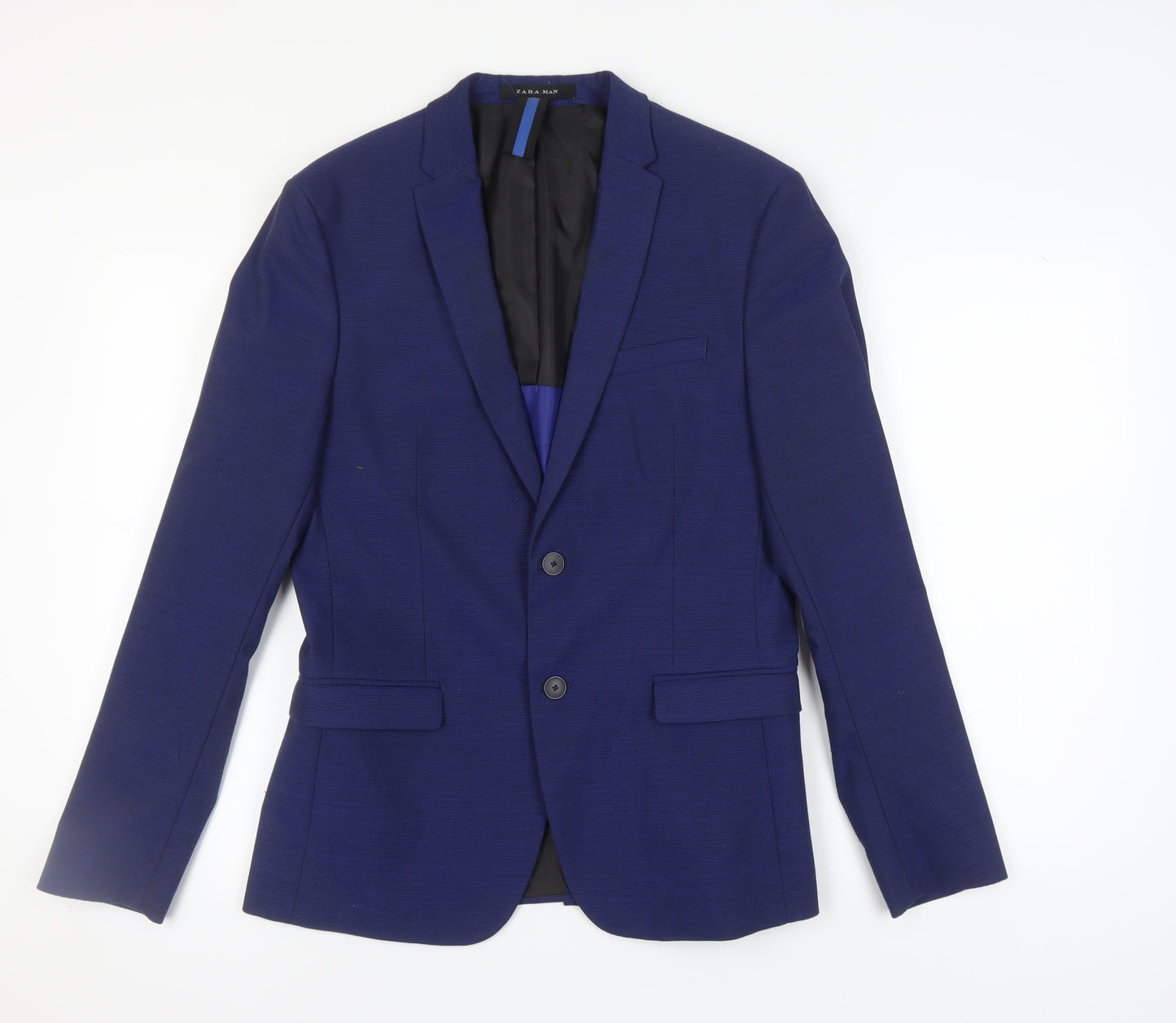 Zara Man Men's Blue Slim Fit Blazer, Size 40