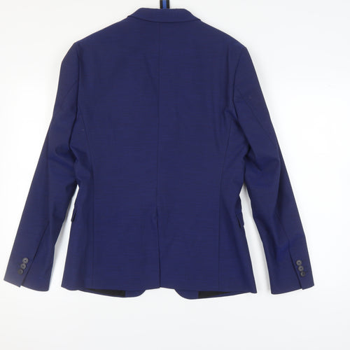 Zara Man Men's Blue Slim Fit Blazer, Size 40