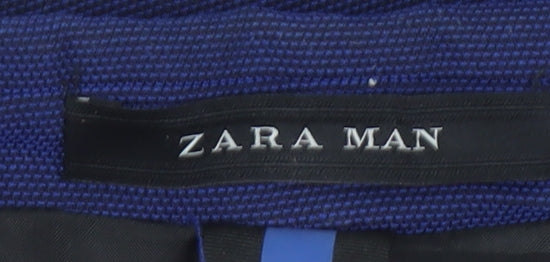 Zara Man Men's Blue Slim Fit Blazer, Size 40