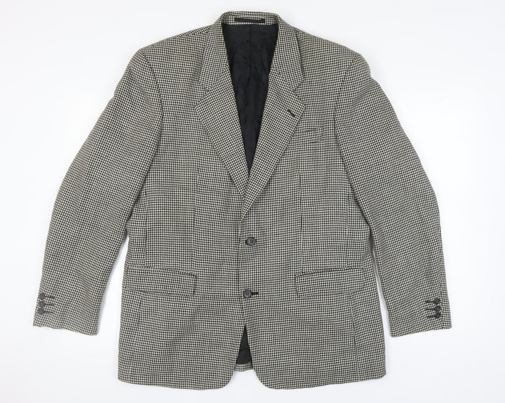 Debenhams Men's Grey Check Wool Blazer 42 Long