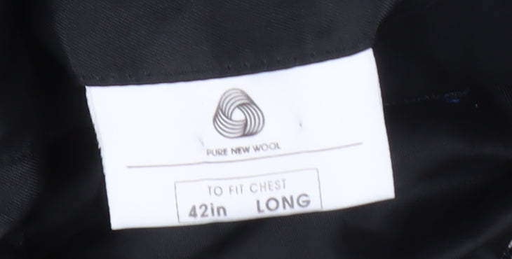 Debenhams Men's Grey Check Wool Blazer 42 Long