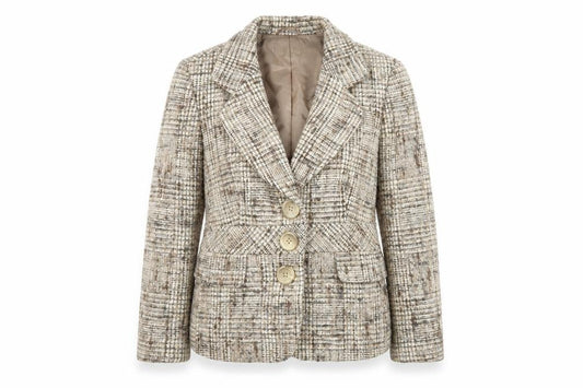 Front view of Marks & Spencer Women's Multicoloured Check Blazer, size 14