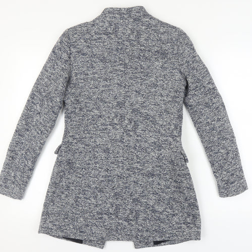 Zara Women's Grey Tweed Coat, Size M, Elegant Overcoat